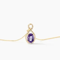 Histoire d'Or Collier Passion Or Jaune Amethyste Et Oxyde De Zirconium