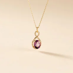 Histoire d'Or Collier Passion Or Jaune Amethyste Et Oxyde De Zirconium