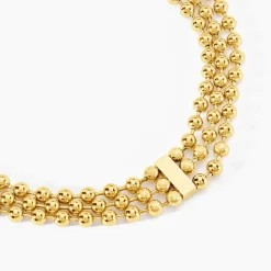 Histoire d'Or Collier Perles Solaires Acier Jaune