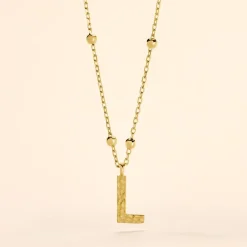 Histoire d'Or Collier Plaqué Or Jaune Lettra