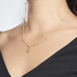 Histoire d'Or Collier Plaqué Or Jaune Lettra