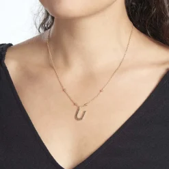 Histoire d'Or Collier Plaqué Or Jaune Lettra