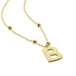 Histoire d'Or Collier Plaqué Or Jaune Lettra