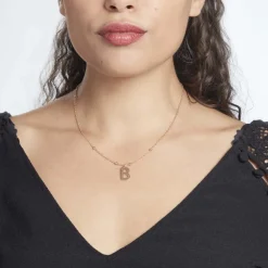 Histoire d'Or Collier Plaqué Or Jaune Lettra