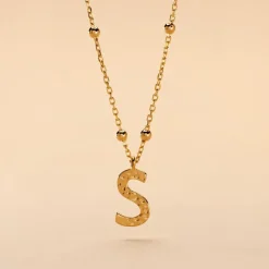 Histoire d'Or Collier Plaqué Or Jaune Lettra