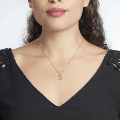 Histoire d'Or Collier Plaqué Or Jaune Lettra