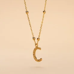 Histoire d'Or Collier Plaqué Or Jaune Lettra