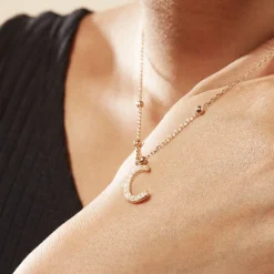 Histoire d'Or Collier Plaqué Or Jaune Lettra