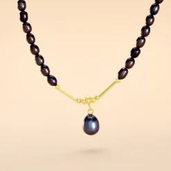 Histoire d'Or Collier Poire Or Jaune Perle De Culture