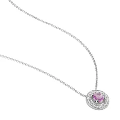 Histoire d'Or Collier Priscillya Or Blanc Amethyste Et Oxyde De Zirconium