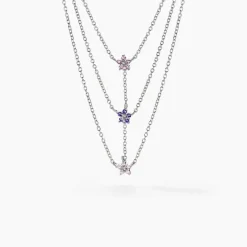 Collier Purple Bloom Argent Blanc Oxyde De Zirconium-Histoire d'Or Discount