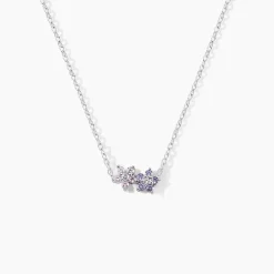 Collier Purple Bloom Argent Blanc Oxyde De Zirconium-Histoire d'Or Discount