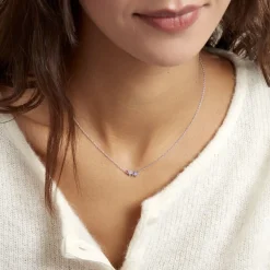 Collier Purple Bloom Argent Blanc Oxyde De Zirconium-Histoire d'Or Discount