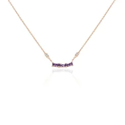 Histoire d'Or Collier Purple Mood Argent Rose Oxyde De Zirconium