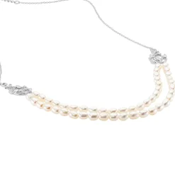 Histoire d'Or Collier Pygmalion Argent Blanc Oxyde De Zirconium Perle De Culture