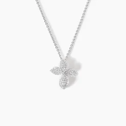 Histoire d'Or Collier Radiant Bloom Argent Blanc Oxyde