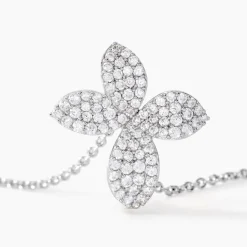 Histoire d'Or Collier Radiant Bloom Argent Blanc Oxyde