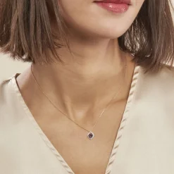 Histoire d'Or Collier Rosaline Or Jaune Amethyste Et Oxyde De Zirconium