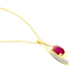 Histoire d'Or Collier Sagesse Or Jaune Rubis Et Diamant