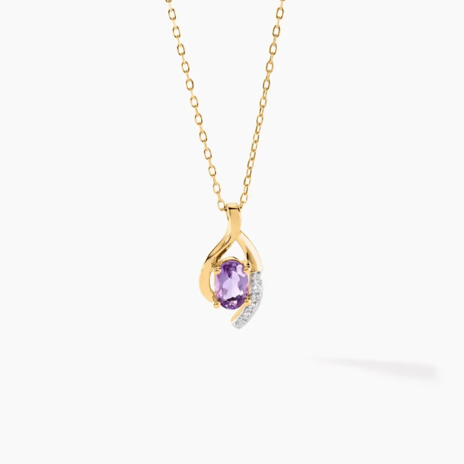 Histoire d'Or Collier Sagesse Or Jaune Améthyste Oxyde De Zirconium