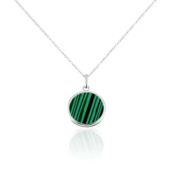 Histoire d'Or Collier Saül Argent Blanc Malachite