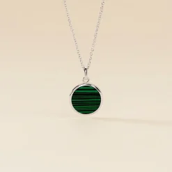 Histoire d'Or Collier Saül Argent Blanc Malachite