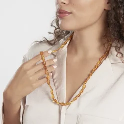 Histoire d'Or Collier Sautoir Cososus Ambre