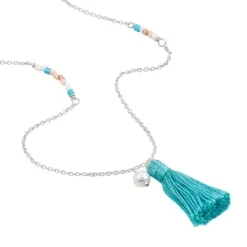 Histoire d'Or Collier Sautoir Ninon Argent Blanc Perle D'imitation Et Chrysoprase