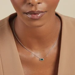 Collier Serafine Argent Blanc Malachite Oxyde De Zirconium-Histoire d'Or Discount