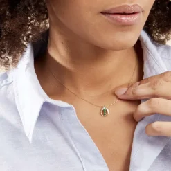 Histoire d'Or Collier Shahara Or Jaune Emeraude