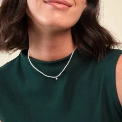 Histoire d'Or Collier Shelah Argent Blanc Perle De Culture Oxyde De Zirconium