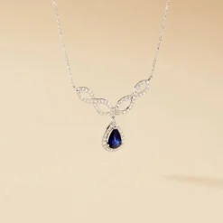 Histoire d'Or Collier Sissi Or Blanc Saphir Diamant