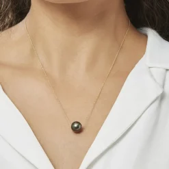 Histoire d'Or Collier Sissy Or Jaune Perle De Culture De Tahiti