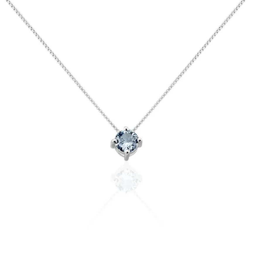 Collier Solitaire Argent Blanc Rio Santa Teresa Oxyde De Zirconium-Histoire d'Or Discount