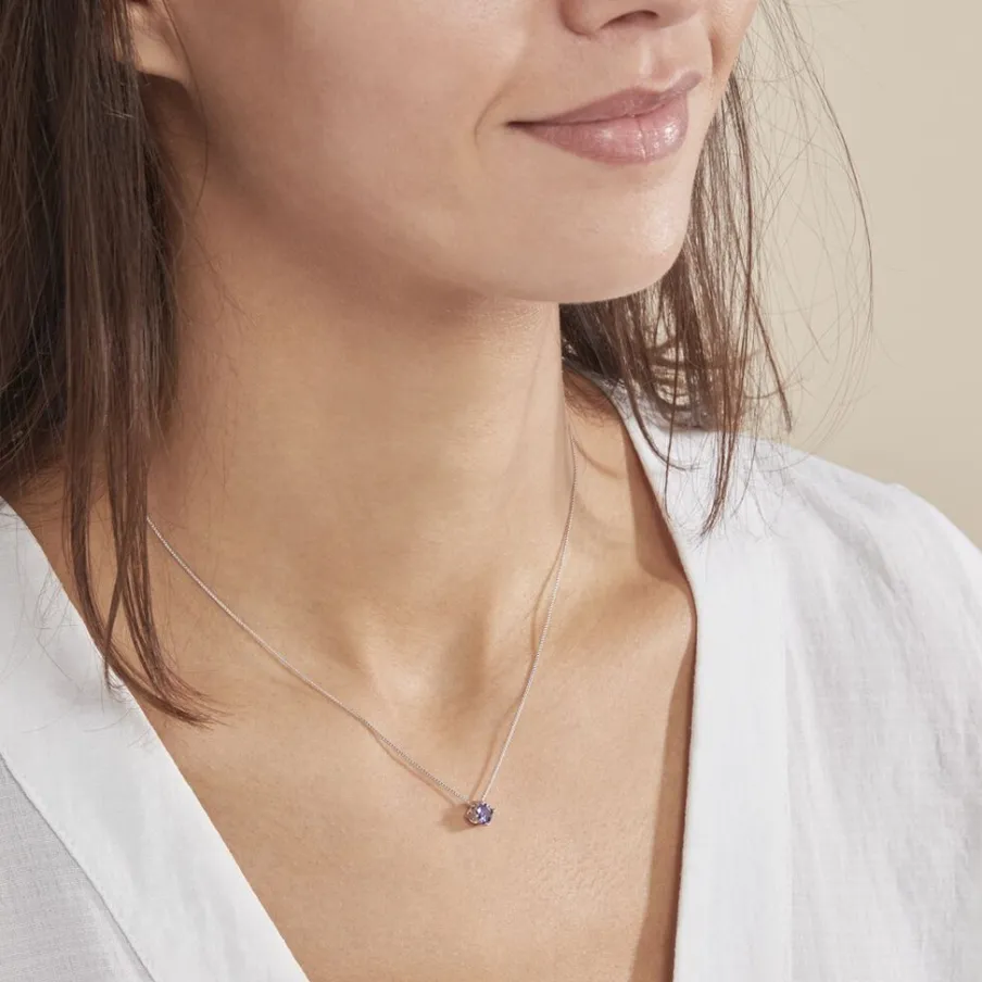 Histoire d'Or Collier Solitaire Argent Blanc Rio Santa Teresa Oxyde De Zirconium