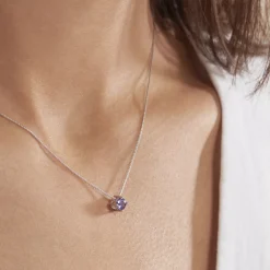 Histoire d'Or Collier Solitaire Argent Blanc Rio Santa Teresa Oxyde De Zirconium