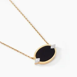 Collier Tahina Or Jaune Onyx Diamant-Histoire d'Or New