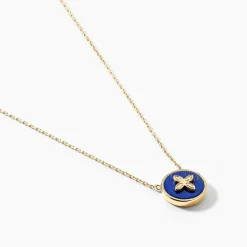 Collier Talisman Or Jaune Lapis Lazuli Diamant-Histoire d'Or Sale