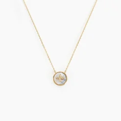 Histoire d'Or Collier Talisman Or Jaune Nacre Diamant