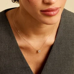 Histoire d'Or Collier Talisman Or Jaune Nacre Diamant