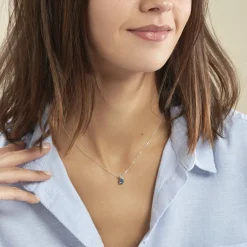 Histoire d'Or Collier Teresa Or Blanc Topaze Et Diamant