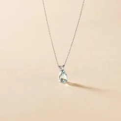 Histoire d'Or Collier Teresa Or Blanc Topaze Et Diamant