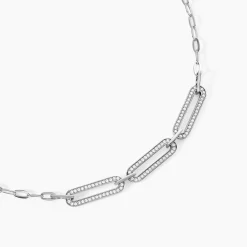 Histoire d'Or Collier Trait D'union Argent Blanc Oxyde De Zirconium