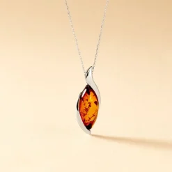 Histoire d'Or Collier Vyara Argent Blanc Ambre