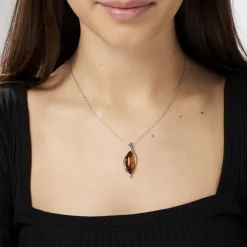 Histoire d'Or Collier Vyara Argent Blanc Ambre