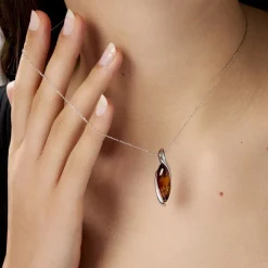 Histoire d'Or Collier Vyara Argent Blanc Ambre