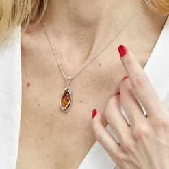 Histoire d'Or Collier Wahiba Argent Blanc Ambre