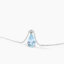 Collier Yrene Or Blanc Topaze-Histoire d'Or New