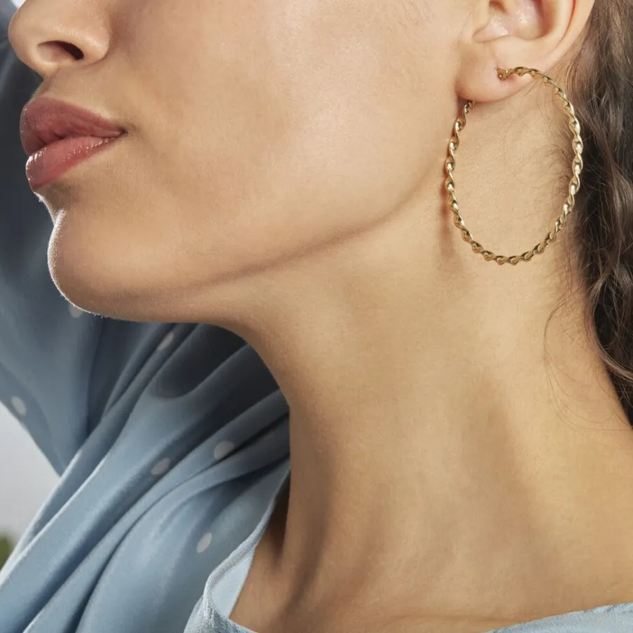 Histoire d'Or Creoles Acier Dore Antonello