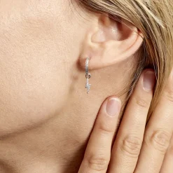 Histoire d'Or Créole Unitaire Ancelin Rondes Argent Blanc Oxyde De Zirconium